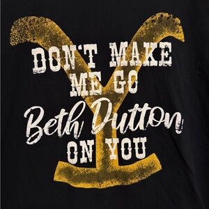 Beth Dutton Yellowstone Black and Gold Graphic Tee